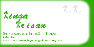 kinga krisan business card